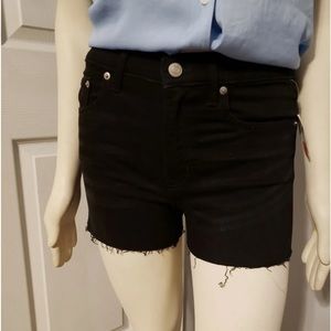 Gap 5-pocket Fray Raw Hem Black Cutoffs High Rise Jean Denim 3 inch NWT Shorts 2
